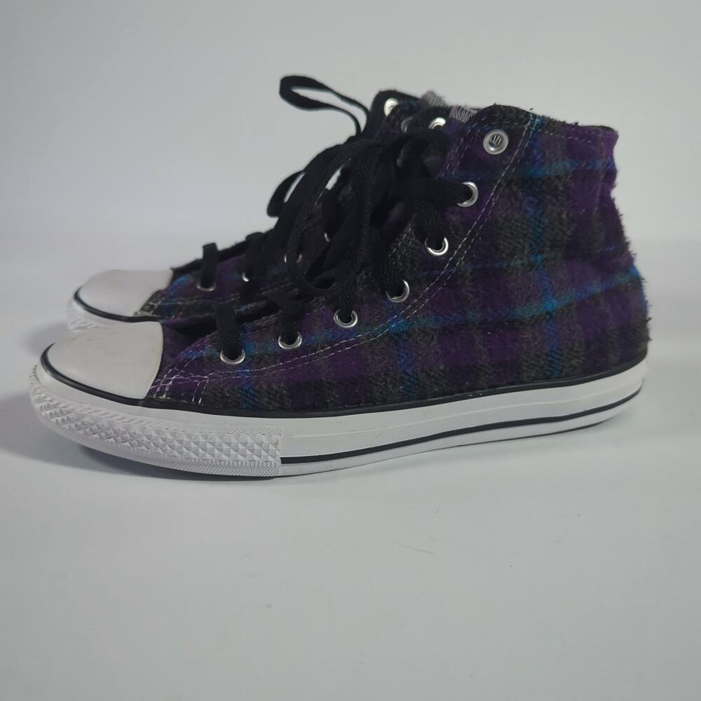 Converse Chuck Taylor All Star Hi Purple Plaid 649982F Women's 8 Indie